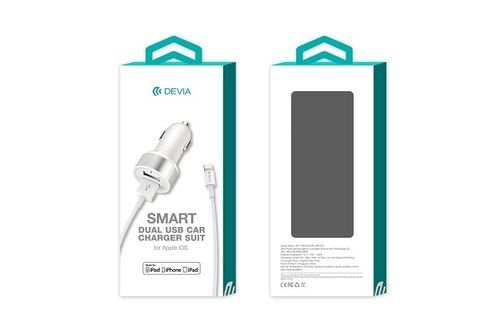 Ładowarka samochodowa DEVIA Smart MFI 2xUSB biała 2.4A na Arena.pl