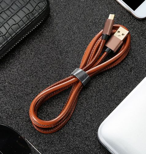 Kabel MICRO USB skóra 1M 2A brązowy Memory King na Arena.pl
