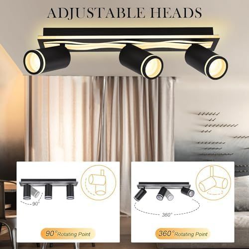 Lampa Sufitowa LED Czarna Regulowana GU10 3000K Ciepła Biel Reflektor na Arena.pl