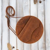 torebka damska na ramię pomarańczowa okrągła skórzana paolo peruzzi t-92-or