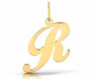 ZŁOTA ZAWIESZKA NA ŁAŃCUSZEK ZŁOTY WISIOREK LITERKA R OZDOBNA 585 LITERA
