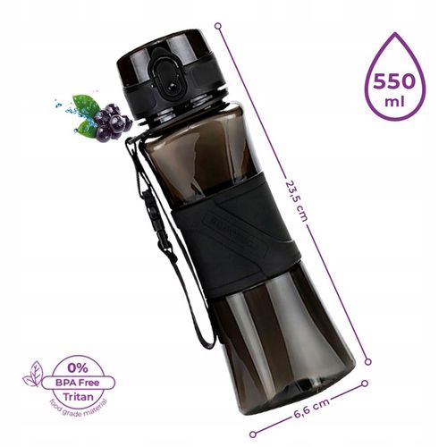 BUTELKA SHAKER DO BIAŁKA, DO ODŻYWEK 550ML BIDON NA WODĘ Z TRITANU CZARNY na Arena.pl