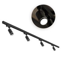 Zestaw Szynowy 3 FAZOWY 4x Lampa na GU10 + 2x Szyna 1m + Łącznik I CZARNY