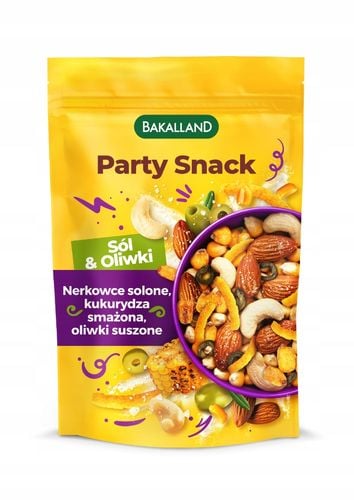Bakalland PARTY SNACK SÓL I OLIWKI Mieszanka orzechów i kukurydzą 170g na Arena.pl