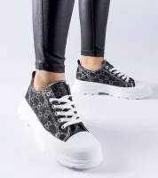 Czarne trampki zdobione monogramem Antonella 38
