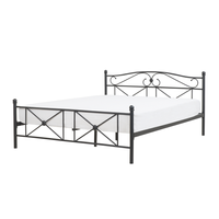 Łóżko metalowe 160 x 200 cm czarne RODEZ