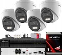 Zestaw Monitoringu Na 4 KAMERY IP 4MPx Smart Hybrid Light 40m Hikvision 1TB