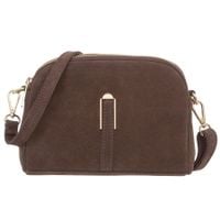 VERA PELLE torebka damska zamszowa listonoszka z paskiem V712 c.taupe