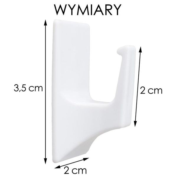Wieszak samoprzylepny biały 5 szt - Yoka zdjęcie 3
