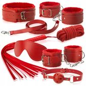 SEKS ZESTAW BDSM UPRZĄŻ KAJDANKI MASKA PEJCZ KNEBEL OBROŻA I INNE AKCESORIA