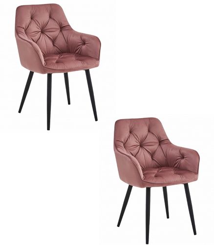 Krzesło JORK - róż aksamit / nogi czarne x 2 na Arena.pl