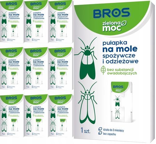 BROS Zielona Moc Pułapka na mole spożywcze i odzieżowe 2w1 10 SZTUK na Arena.pl