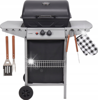 GRILL GAZOWY OGRODOWY BAVEN 2 PALNIKI LUND 5,5 KW STALOWY RUSZT LUND