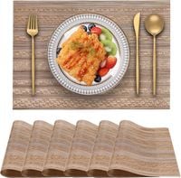 Stylowe podkładki na stół 6 szt odporne na ciepło PVC Brązowe 30x45 cm