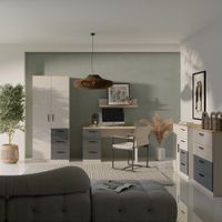 Zestaw mebli młodzieżowych Billz / szafa + biurko + 2 komody + półka