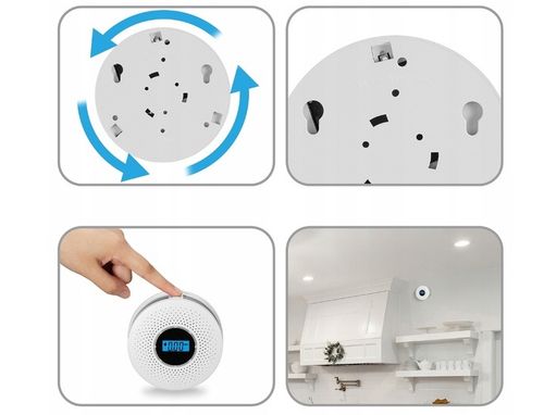 Bezprzewodowy Czujnik dymu i gazu CO czadu tlenku węgla 85dB alarm na na Arena.pl