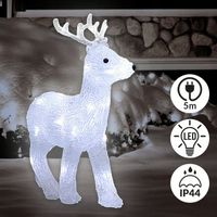 FIGURKA ŚWIĄTECZNA RENIFER AKRYLOWA LED 32 CM OZDOBA