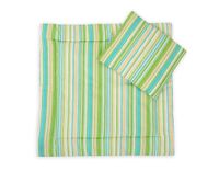 Pościel do wózka z wypełnieniem kołderka i poduszka - Paski zielone