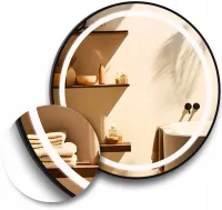 LUSTRO LED 100 W CZARNEJ RAMIE ALUMINIOWEJ LOFT OKRĄGŁE LOFTOWE PREMIUM