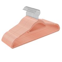 Zestaw 20 różowych wieszaków welurowych z hakiem obrotowym