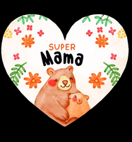 magnes serce 10 x 9cm SUPER MAMA
