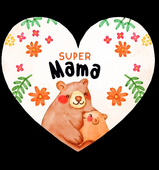 magnes serce 10 x 9cm SUPER MAMA