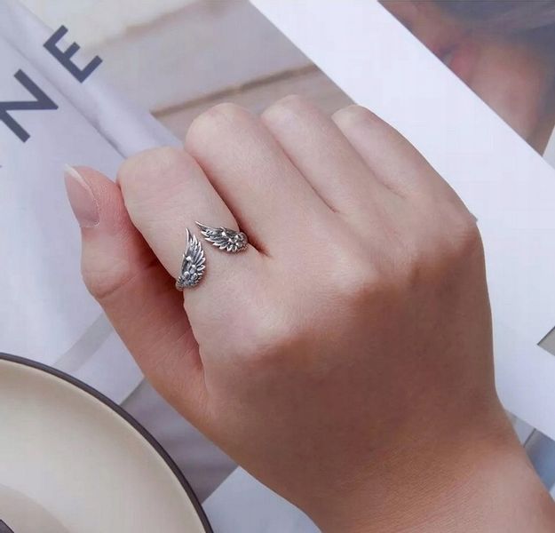 Pierścionek srebrny SKRZYDŁA regulowany +pudełko zdjęcie 2