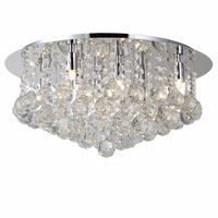 Okrągła lampa przysufitowa Bolla crystals do pokoju chrom