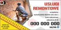 BANER OCZKOWANY reklamowy 100x50 cm RÓŻNE WZORY USŁUGI REMONTOWE Logo