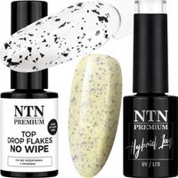 NTN Lakier Hybrydowy 5g Nr182 + NTN Top Flakes 7g Efekt Przepiórczego Jajka