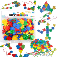 Klocki Geometryczne Do Nawlekania Edukacyjne Kreatywne Dla Dzieci 195 ele