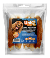 Przysmak dla psa kurczak paluch ze skóry wołowej z kurczakiem 500g