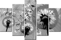 100CM 150CM OBRAZ 5 ELEM DMUCHAWCE CZERNI BIELI ŚCIENNY