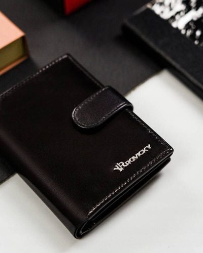 skórzany, duży portfel męski z systemem rfid - rovicky na Arena.pl