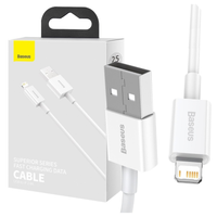 Kabel USB do Lightning Baseus Superior Series, 2.4A, 0.25m (biały)