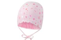 BROEL Polina czapka dla dziewczynki wiązana wiskoza jasny róż 44-46