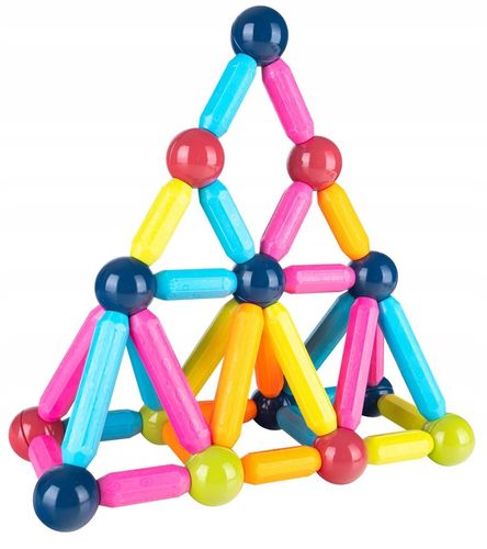 KLOCKI MAGNETYCZNE EDUKACYJNE DUŻE 84 ELEMENTY KONSTRUKCYJNE ZESTAW na Arena.pl