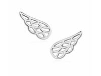 Delikatne rodowane srebrne gładkie kolczyki celebrytka skrzydła skrzydełka srebro 925 Z1369E_R