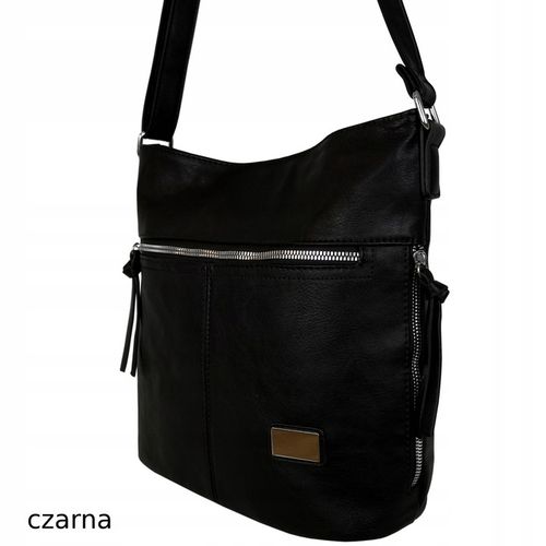 Torebka Damska Listonoszka Czarna Torba Worek Na Ramię Długi Pasek Lekka A5 na Arena.pl