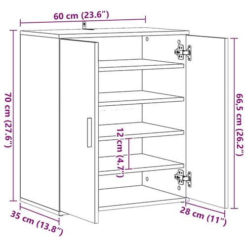 Szafka na buty, dąb artisan 32x35x70 cm materiał drewnopochodny na Arena.pl