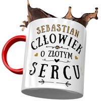 Kubek Czerwony Dla Sebastiana Męża Kolegi Prezent Z Nadrukiem Ze Zdjęciem