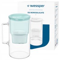 Dzbanek filtrujący szklany Wessper D2 Borosilicate 3l miętowy + filtr