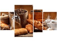 70CM 120CM OBRAZ 4 ELEM KAWA ŚCIENNY