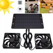 ZEWNĘTRZNY PANEL SOLARNY WENTYLATOR 10W WODOODPORNY PODWÓJNY Z WENTYLATOR