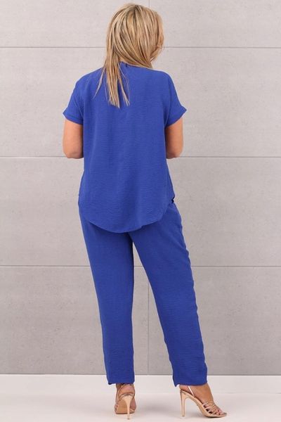 ELEGANCKI KOMPLET DAMSKI DUŻE ROZMIARY POLSKI PRODUCENT BLUZKA I SPODNIE zdjęcie 4