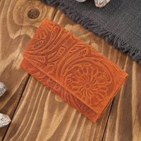 portfel damski skórzany vintage w kwiaty pomarańczowy duży paolo peruzzi