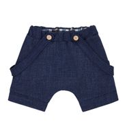 Krótkie spodenki z szelkami, kolor jeansowy 68