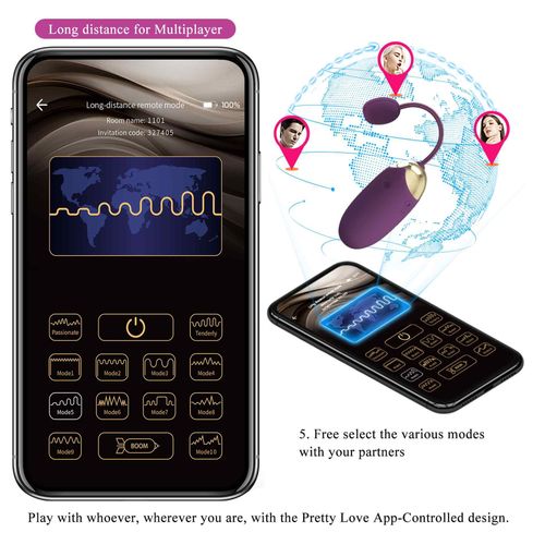 Pretty Love - Klay, 10 Vibration Functions 10 Thrusting Settings Mobile App na Arena.pl