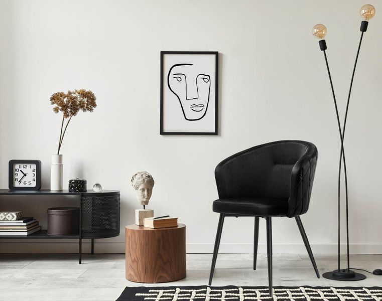 Krzesło HAMPTON VELVET czarne zdjęcie 3