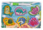 DLA DZIECI PUZZLE OCEAN NA DREWNIANEJ TABLICY